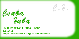 csaba huba business card